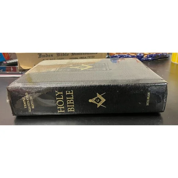 Vintage Large Masonic Holy Bible A.J. Holman Temple Illustrated Edition in Box